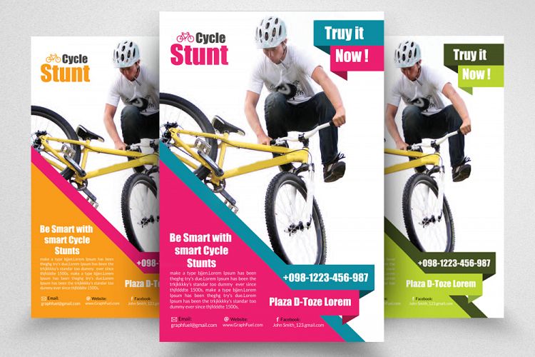 Bicycle Racing Competitions Flyer Poster Template