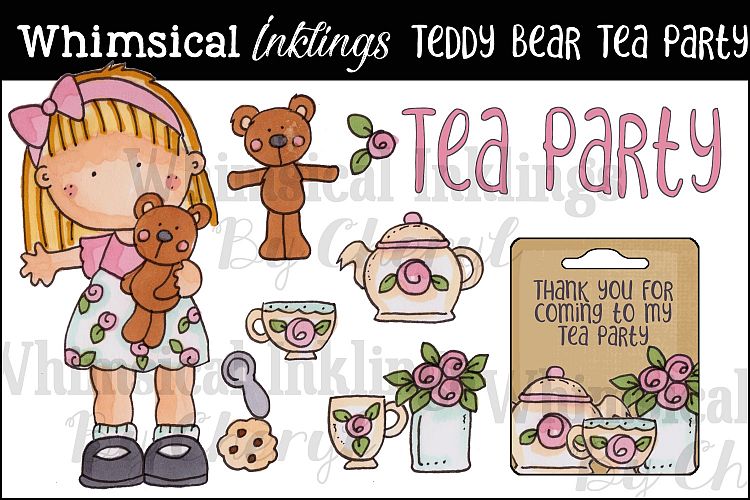 Teddy Bear Tea Party Clipart Collection