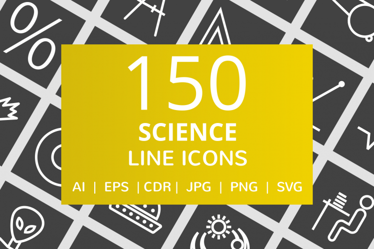 150 Science Line Inverted Icons