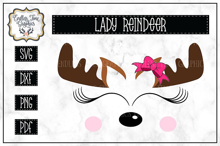 Reindeer Face Christmas SVG