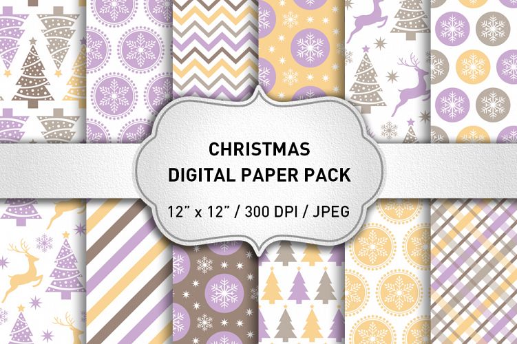 Christmas Digital Paper Pack / Christmas Background / Scrapbooking / Card Making / Patterns / Printables / Christmas Decorations