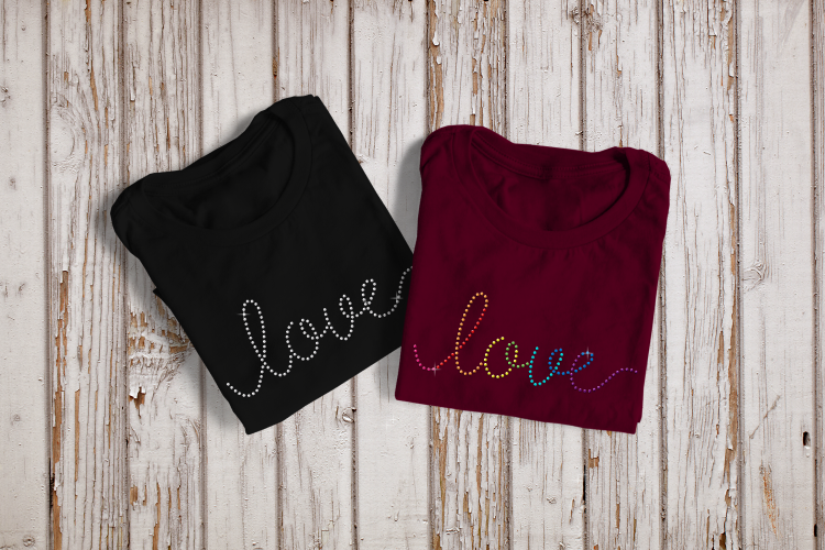 Rhinestone LGBT Rainbow Love SVG File Template