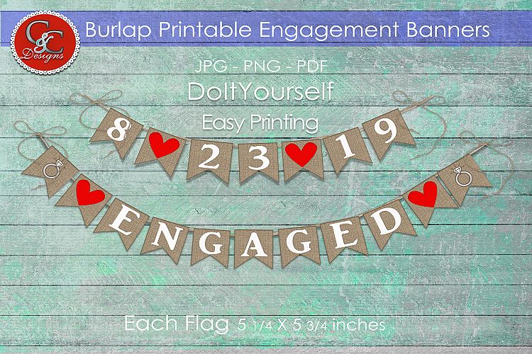 Burlap Engagement Banner/Pendent - DIY Printable