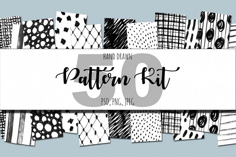 50 hand drawn pattern kit.