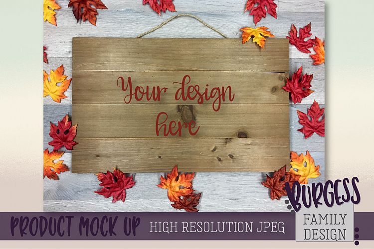 MOCK UP Fall wood sign | High Resolution JPEG