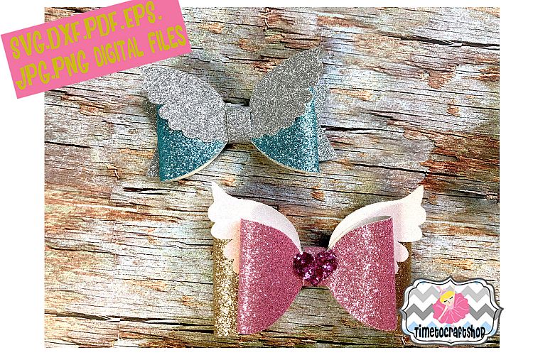 2 Styles Angel Wing Hair bow Template