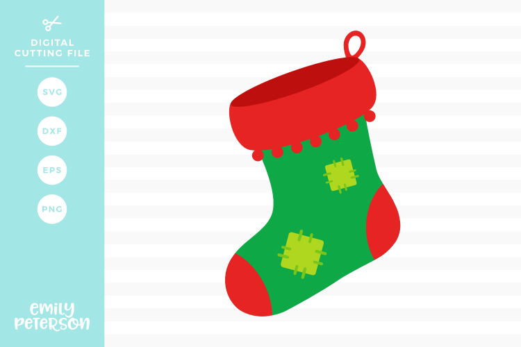 Christmas Stocking SVG DXF EPS PNG