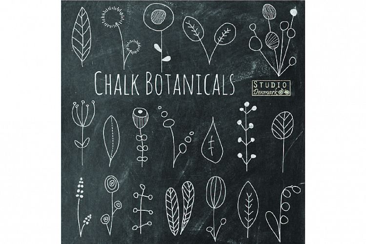 Chalkboard Flower Doodles Clipart
