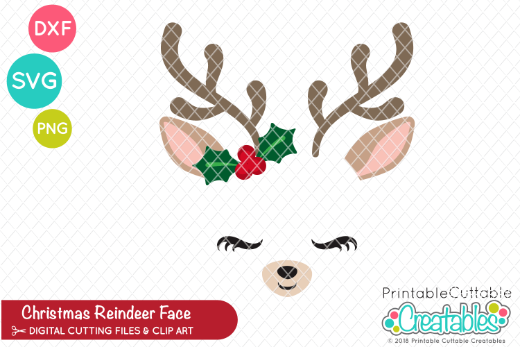 Christmas Reindeer Face SVG