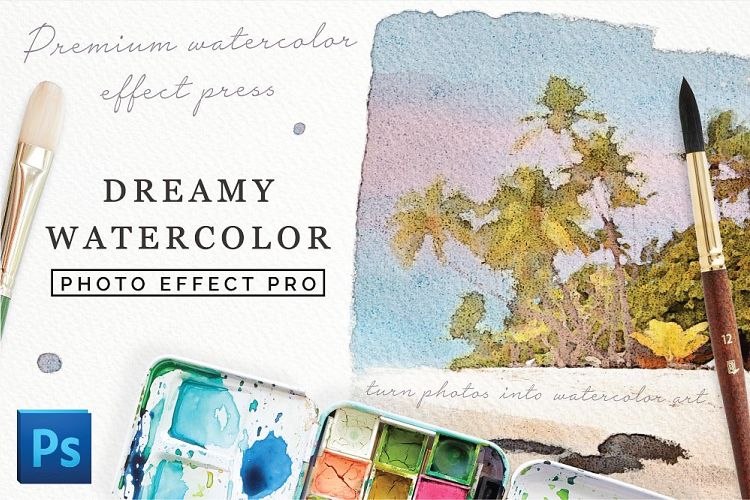 Realistic Watercolor Photo Filter for Photoshop