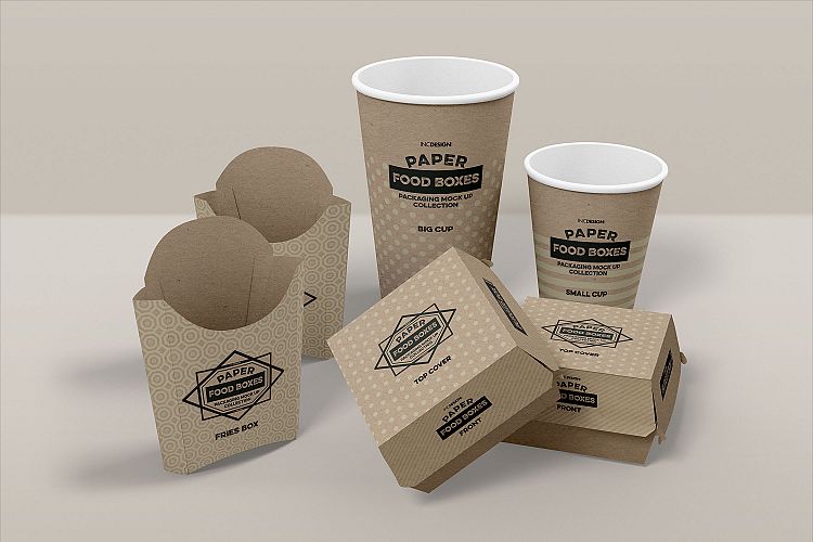 Fast Food Branding and Packaging Free Mockup Template