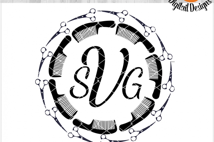 Download Hairdresser Monogram Frame SVG - png - eps - dxf - ai - fcm - Cosmotologist SVG - Silhouette ...