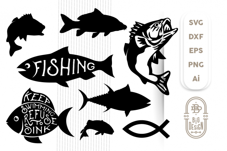 SVG Fish Bundle, Fish SVG Cut Files, Fish silhouette,