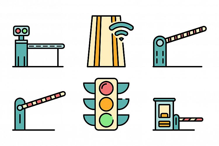 Toll road icons vector flat example image 1