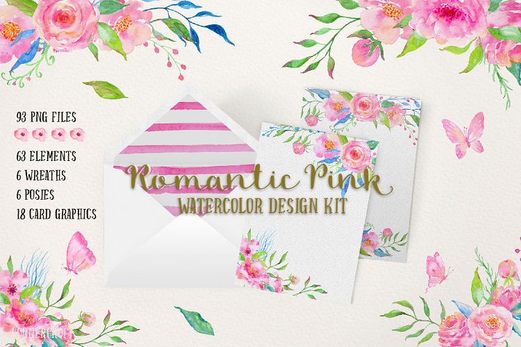 Watercolor Design Kit Romantic Pink