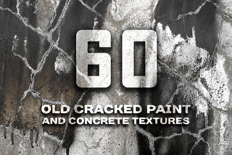 Cracked paint and concrete wall textures