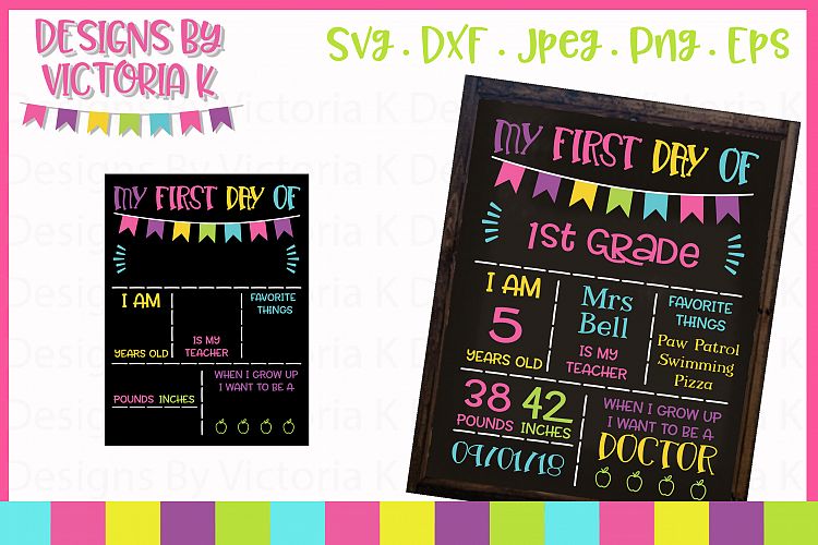 Back to school board, chalkboard style SVG Cut File