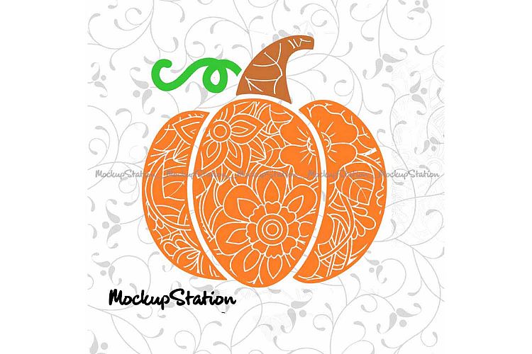 Fall Pumpkin Floral Halloween Mandala Boho Fall Decor svg