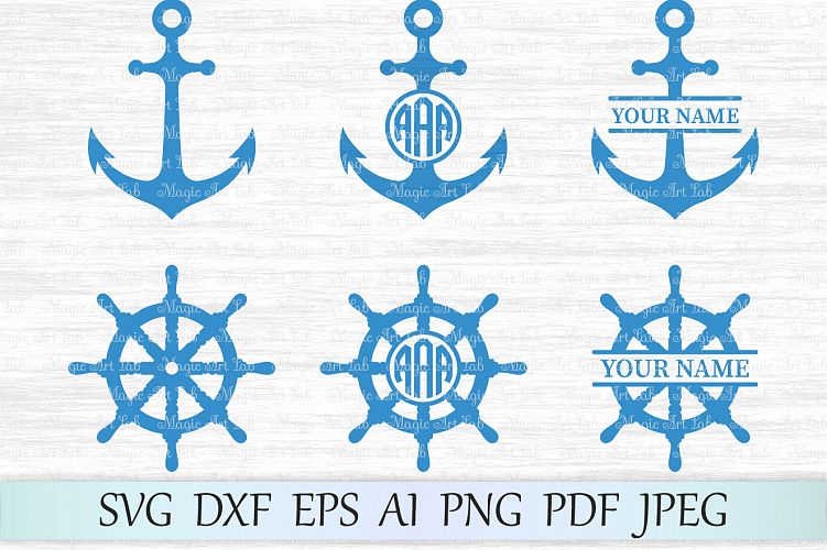 Download Anchor svg file, Ship wheel svg, Anchor monogram svg ...