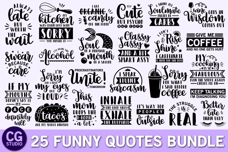 Funny quotes svg bundle, coffee svg, mom svg, mermaid svg