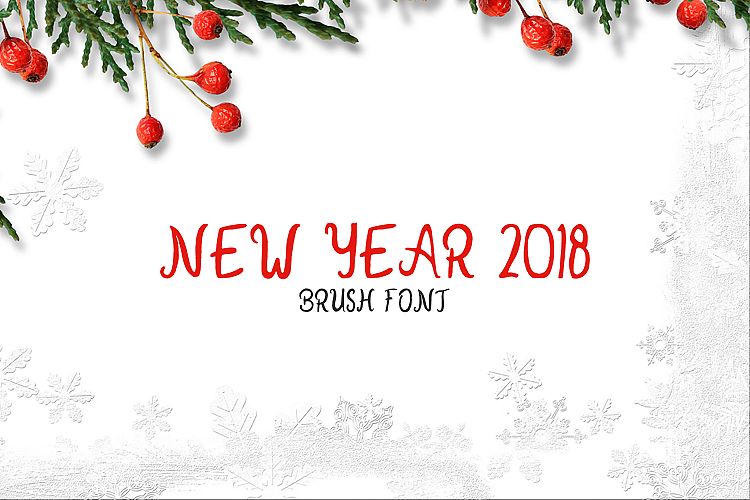 New Year 2018 Brush Font