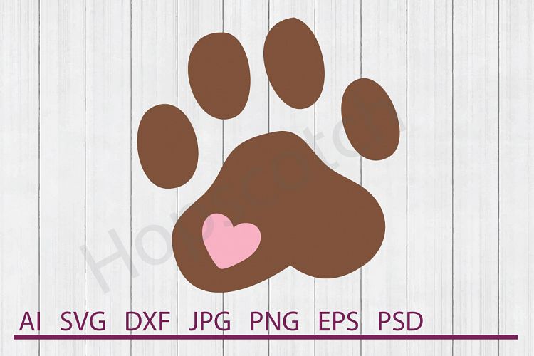 Paw Print SVG, Dog SVG, DXF File, Cuttable File