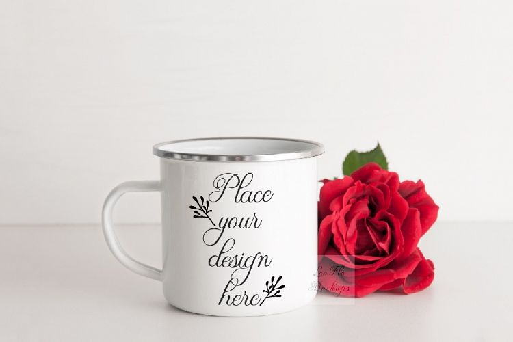 Camping mug mockup cup mock up metal camper cup template white mugs mock ups psd smart object floral