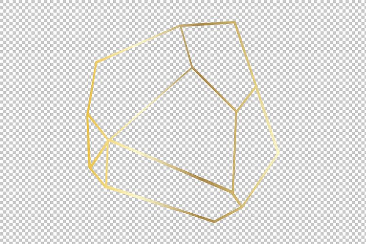 Vector Set of Luxury Golden Crystal Shapes