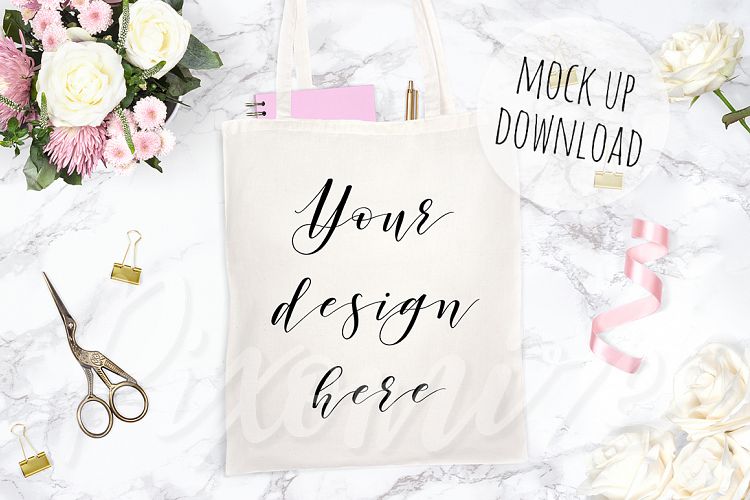 Canvas Tote Bag Mockup Photograph