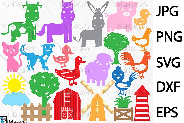 Farm Animals Monogram - Clip art / Cutting Files - 74c