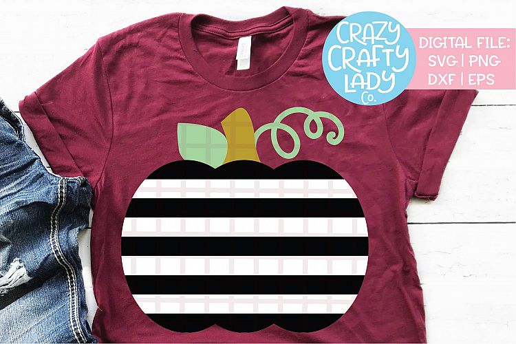 Striped Pumpkin SVG DXF EPS PNG Cut File