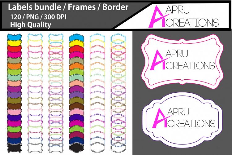 Empty Labels and Frames / 120 blank labels bundle