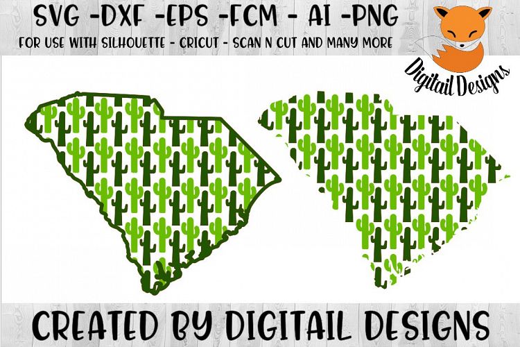 South Carolina Cactus SVG Cut File For Silhouette - Cricut