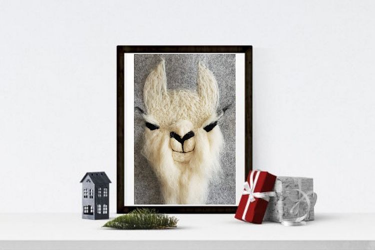 Cutest Llama Print Wall Art of my original felt painting