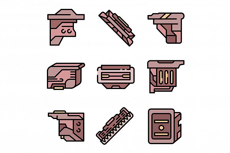 Cartridge icons set vector flat example image 1