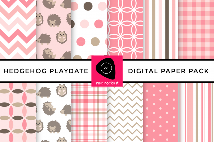 Hedgehog Play Date Digital Paper Pack