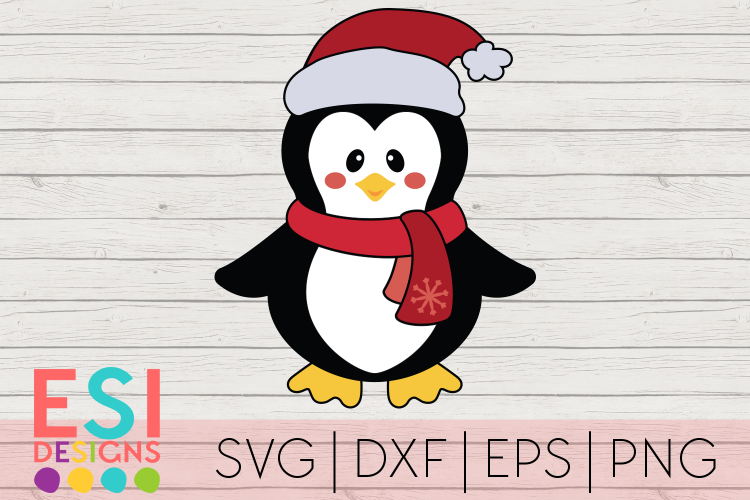 Christmas SVG |Christmas Penguin Santa Hat| SVG DXF EPS PNG