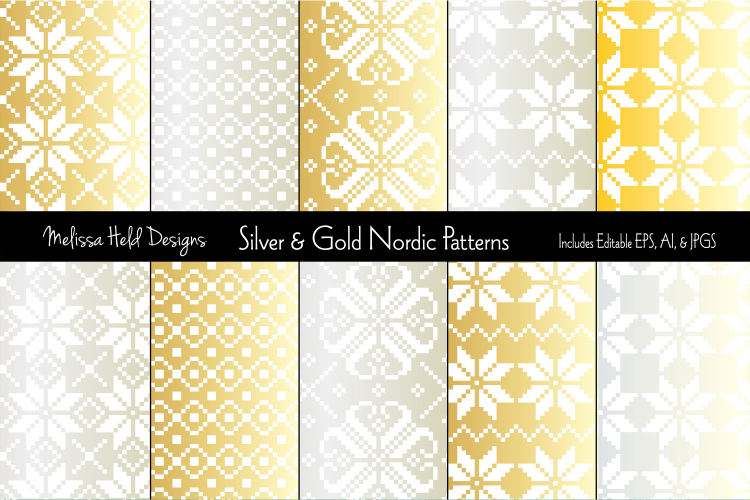 Silver & Gold Nordic Patterns