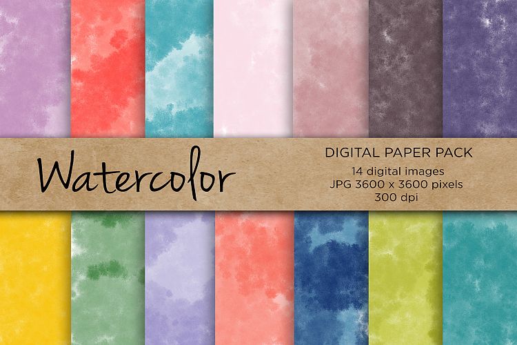 Watercolor Digital Paper, Watercolor Background