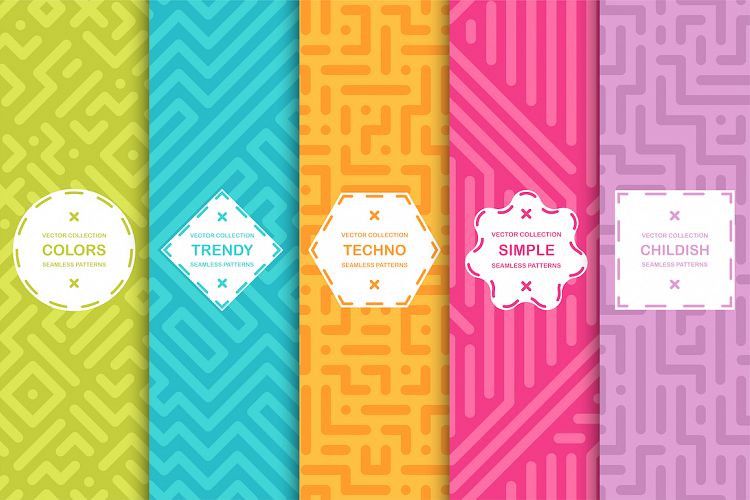 Bright seamless geometric patterns