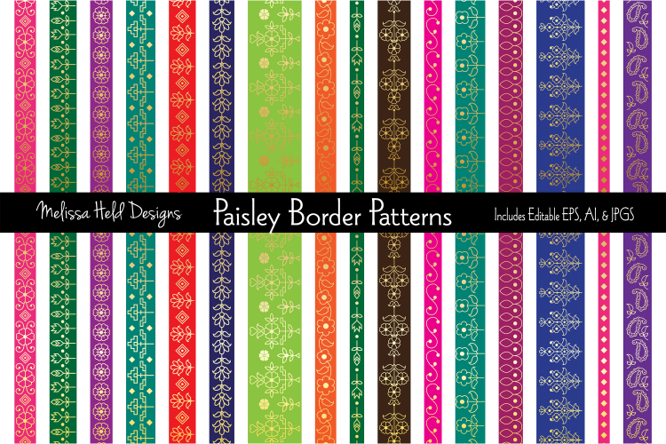 Gold Paisley Border Patterns