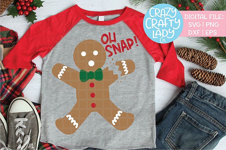 Oh Snap Gingerbread Man SVG DXF EPS PNG Cut File