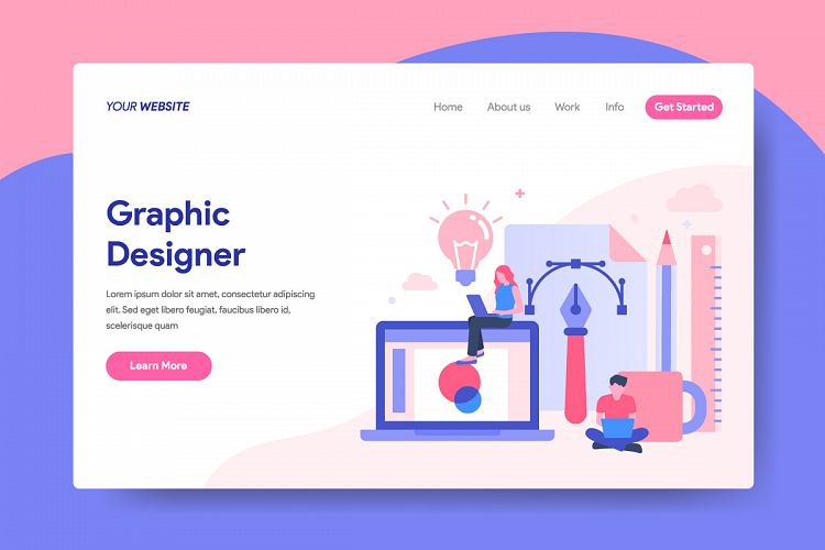 Landing page template of Graphic Designer Concept