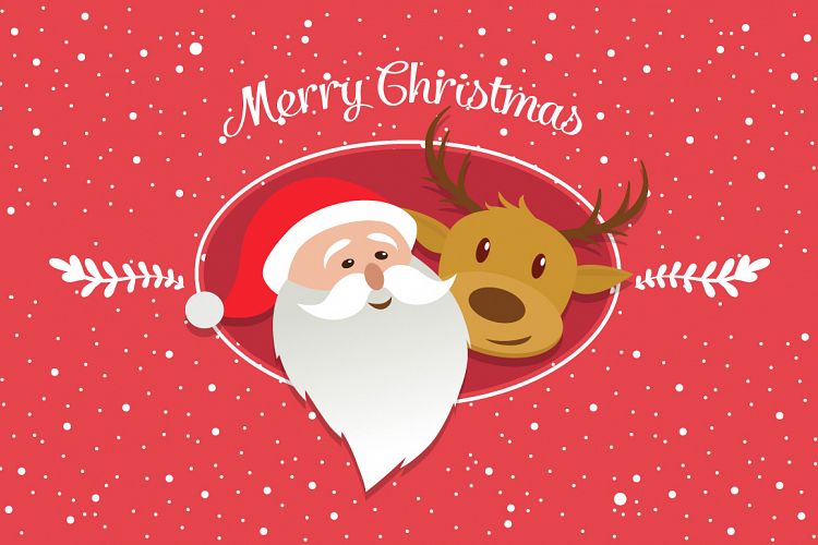Merry Christmas characters vector