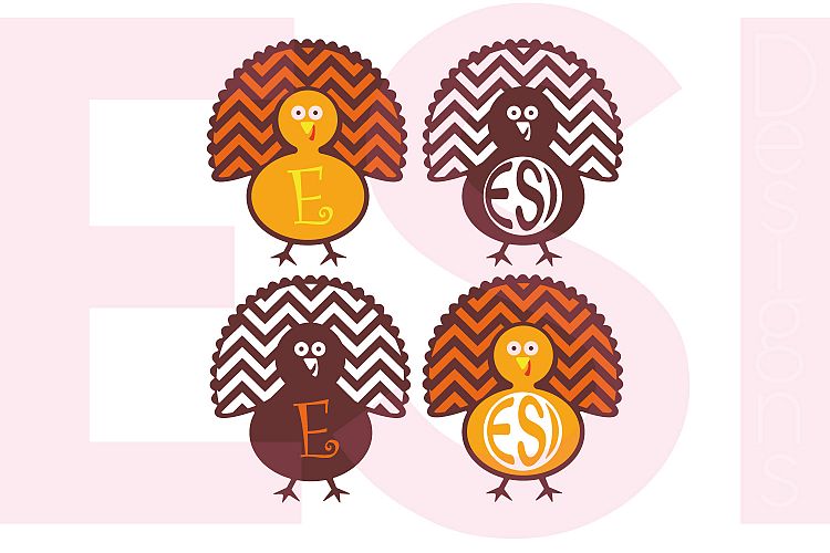 Turkey Monogram Designs - Chevron Pattern example image 1