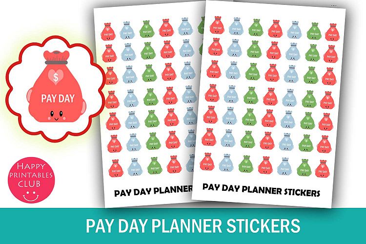 Pay Day Money Bag Planner Stickers- Pay Day Planner Stickers