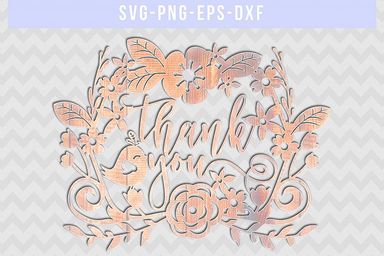 Thank you SVG Cut File, Wedding Paper Cutting, DXF EPS PNG