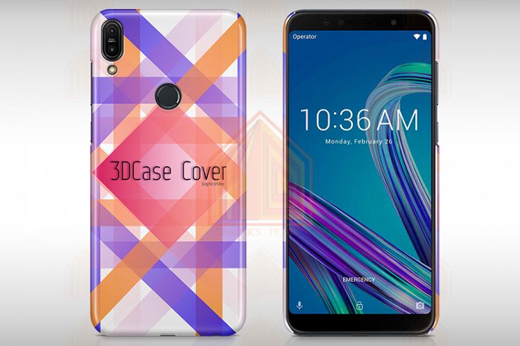 Asus Zenfone Max pro M1 3DCase Design Mockup Back/Front view