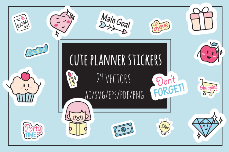 Download Free Stickers Download Cute Planner Stickers Free Design Resources