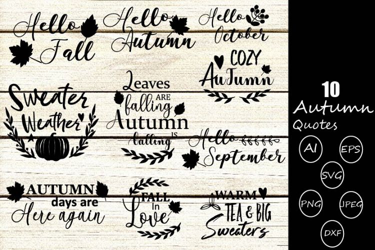 Autumn quotes svg cutting files | fall quotes svg cutting